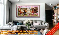 Tranh thêu chữ thập Mã đáo thành công LV3370