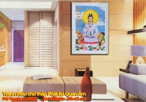 Tranh thêu chữ thập Phật Bà Quan Âm LV3502 – Tranh Phật Bồ Tát