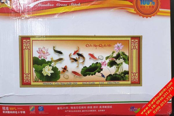 kit Tranh thêu chữ thập Cửu Ngư Quần Hội MN0042 - Vạn Sự Hanh Thông