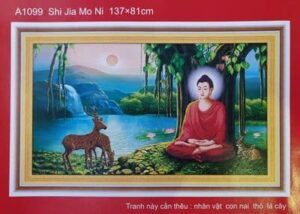 Tranh thêu chữ thập Phật Bồ Đề A1099 – Phật Thích Ca Mâu Ni