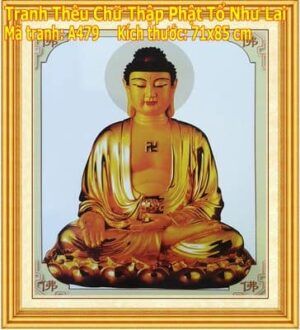 Tranh thêu chữ thập Phật Tổ Như Lai A479