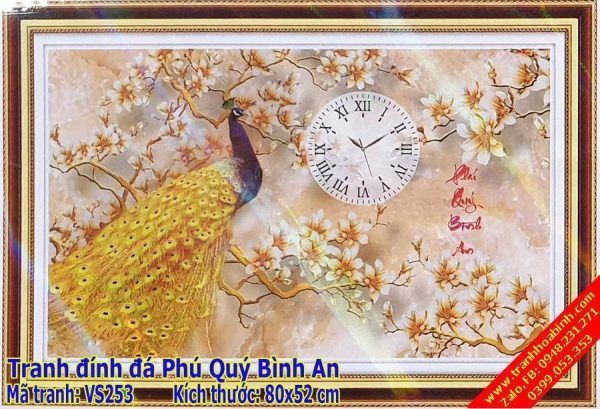 Tranh đính đá Phú Quý Bình An VS253 - Hoa Khai Phú Quý