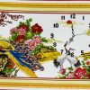 Tranh thêu Đồng hồ Chim Công Hoa Mẫu Đơn – Phu Thê viên mãn - a1081