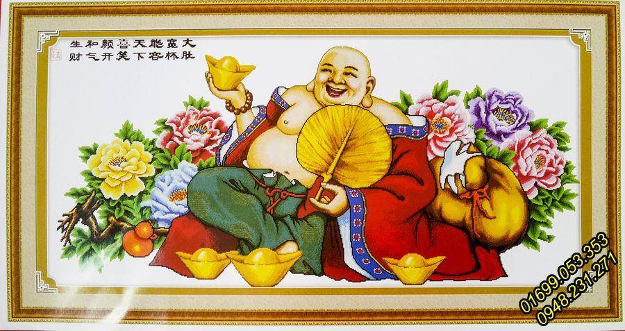 Tranh thêu Phật Di Lặc – Tiếu Khẩu Thường Khai - A187