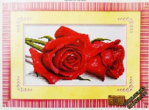 Tranh thêu Hoa hồng đỏ – F126