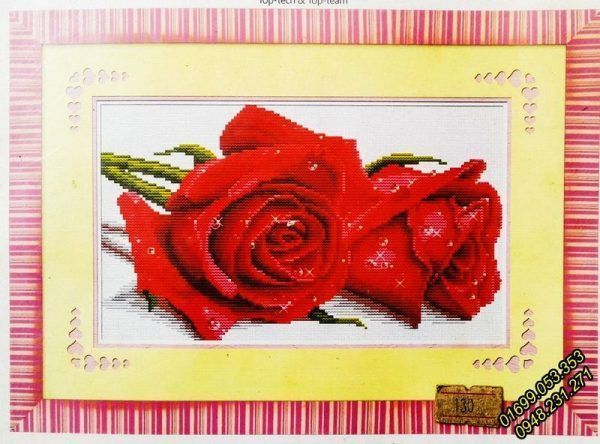 Tranh thêu Hoa hồng đỏ - F126