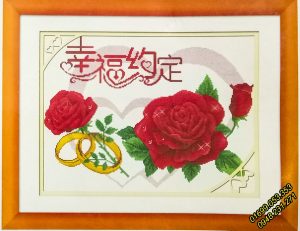 Tranh thêu Hoa hồng Nhẫn cưới – F161