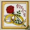 Tranh thêu Hoa hồng Nhẫn cưới - 30055